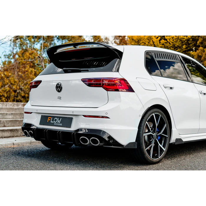 Flow Designs Gloss Black Rear Spats VW MK8 Golf R - FAS Tuning